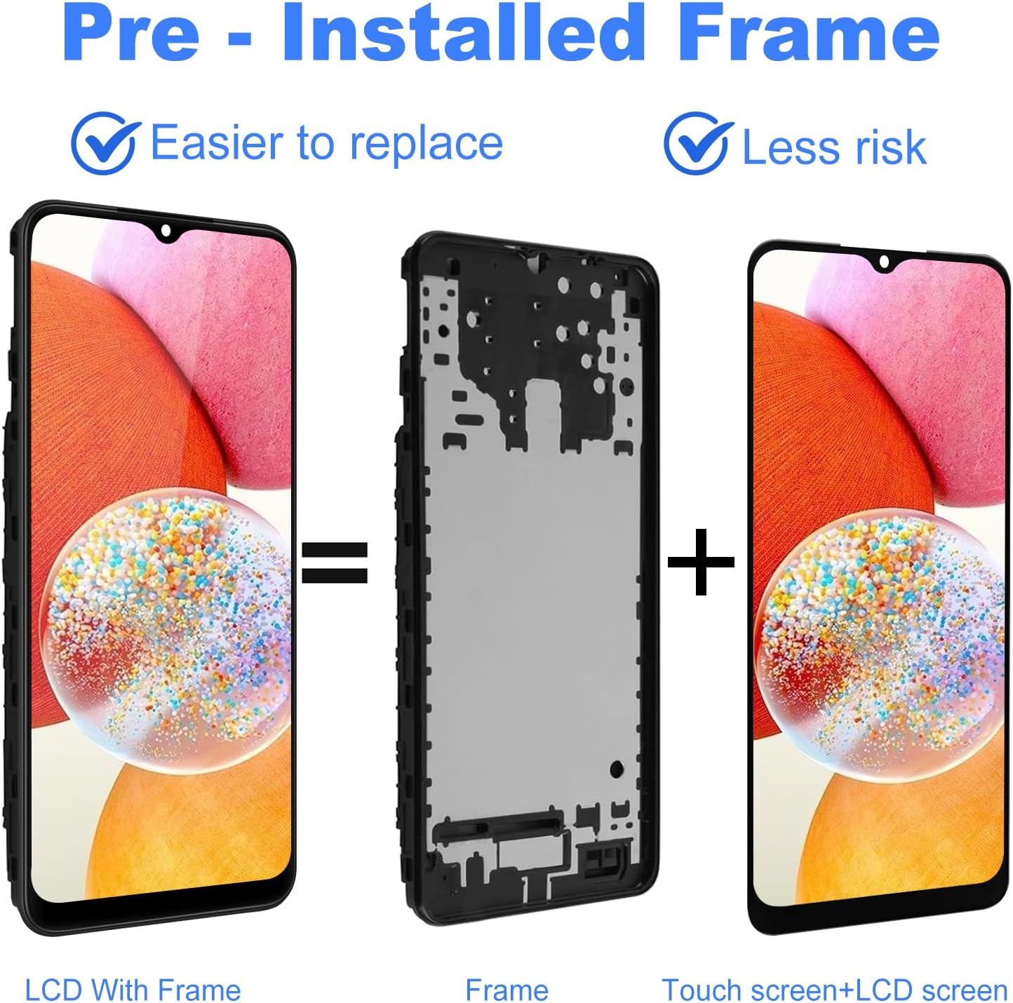 Thumbnail 3 de ZOETEC Screen Replacement for Samsung Galaxy A14 4G SM-A145R — Full LCD with Frame and Tool Set