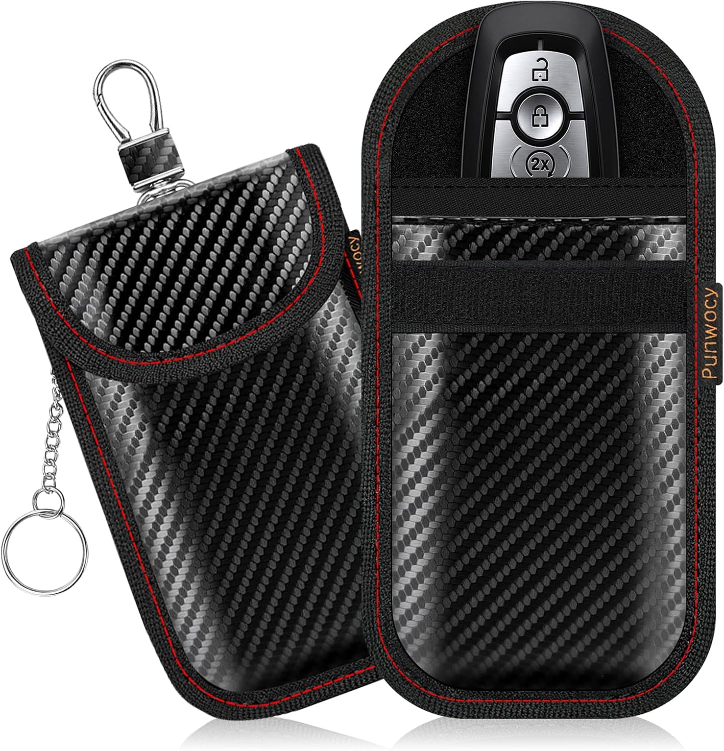 Detalle de Punwocy Faraday Key Fob Pouch, 2-Pack