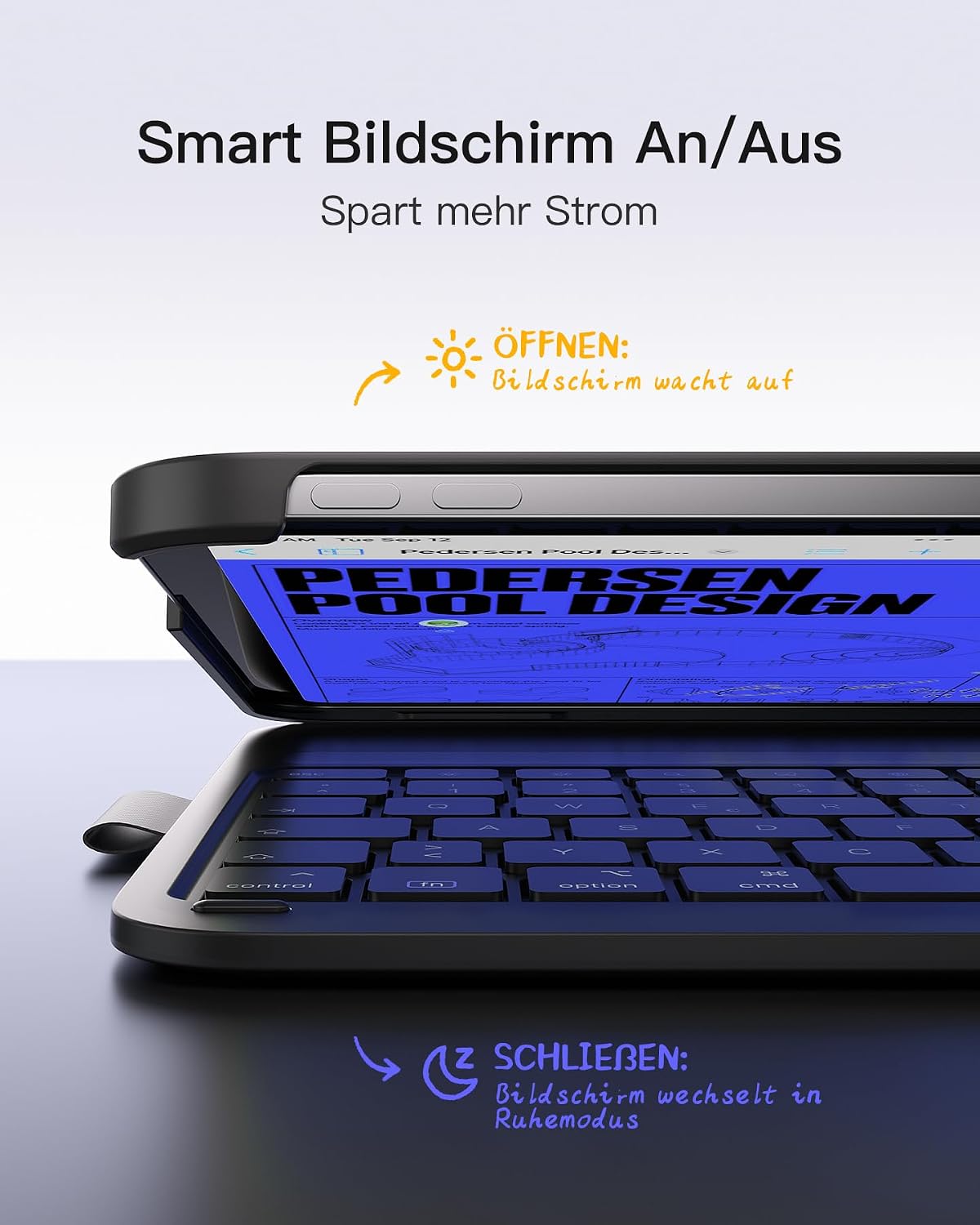 Detalle 1 de Inateck iPad 10 Hülle mit Tastatur 0,7 cm