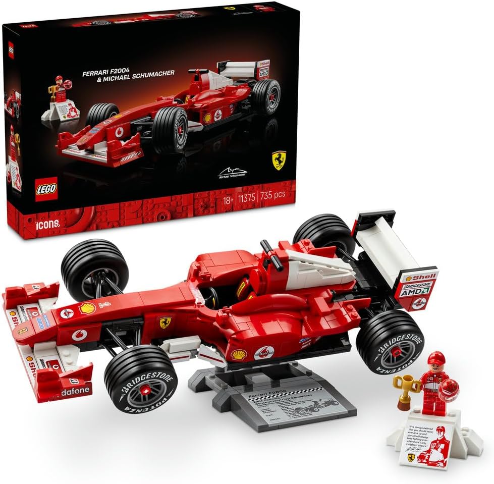Detalle de レゴ アイコン Ferrari F2004 & ミハエル・シューマッハ 11375 F1モデルカー 735ピース