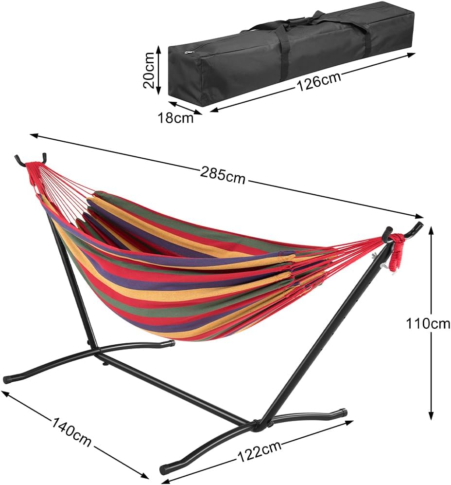 Detalle de BAKAJI Amaca da Giardino Brasiliana con Supporto in Acciaio – Comfort e Portabilità per Esterni e Interni