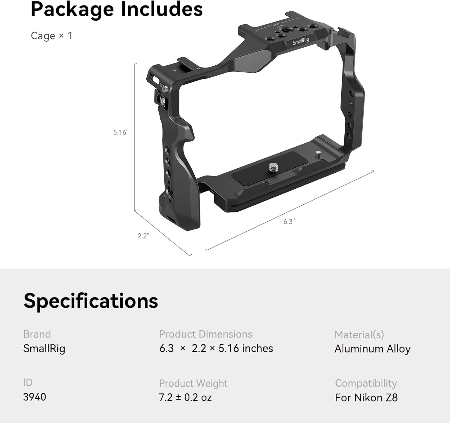 Thumbnail 6 de SmallRig Z 8 Camera Cage for Nikon Z 8