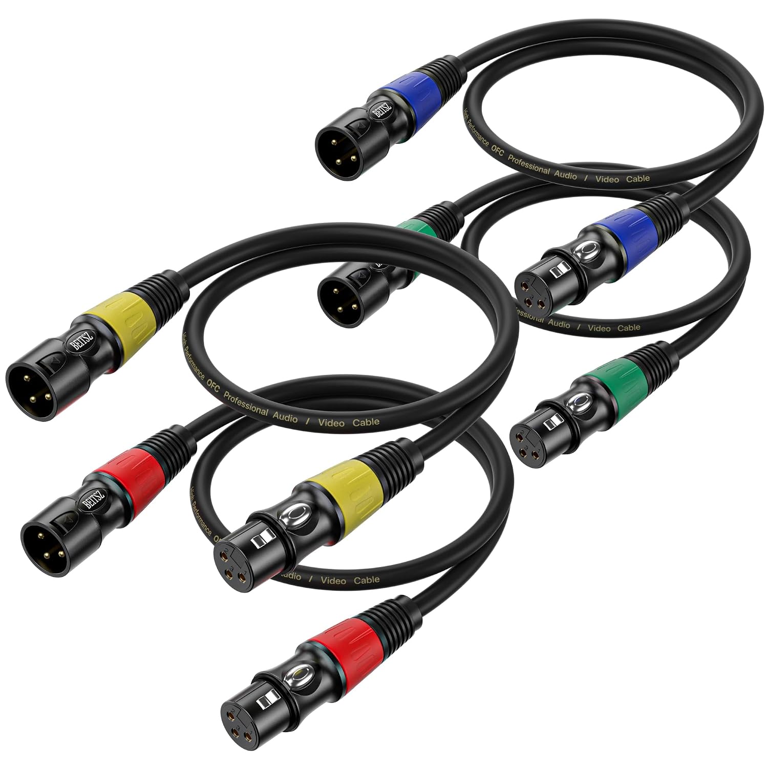 Detalle de BEITSZ 1M XLR cables, 4 pack