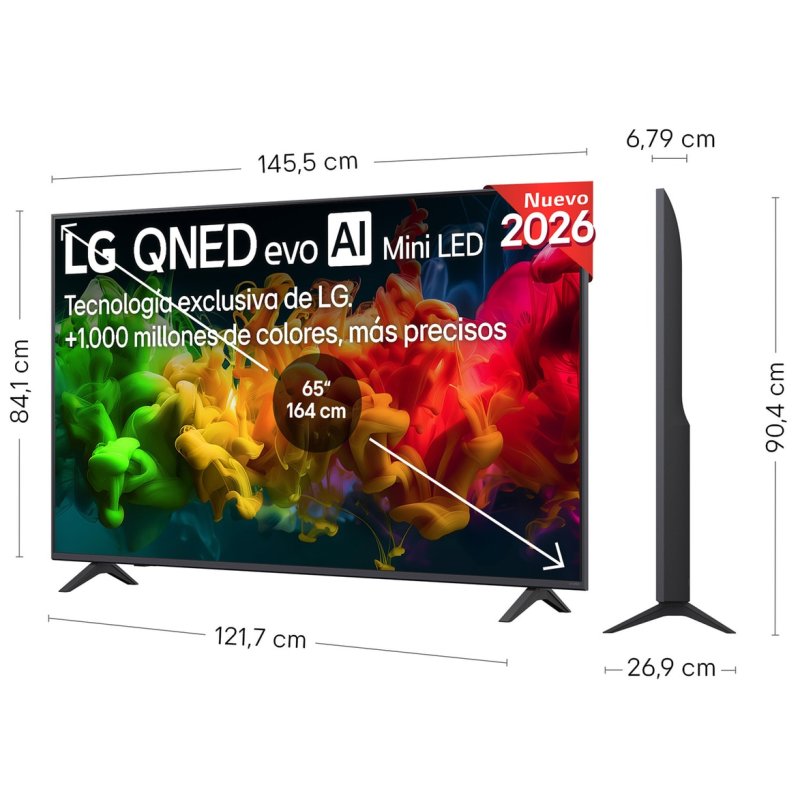 Detalle 2 de LG QNED evo MiniLED 65QNED80B6B: TV 65" 4K con IA, HDR10 Pro y WebOS