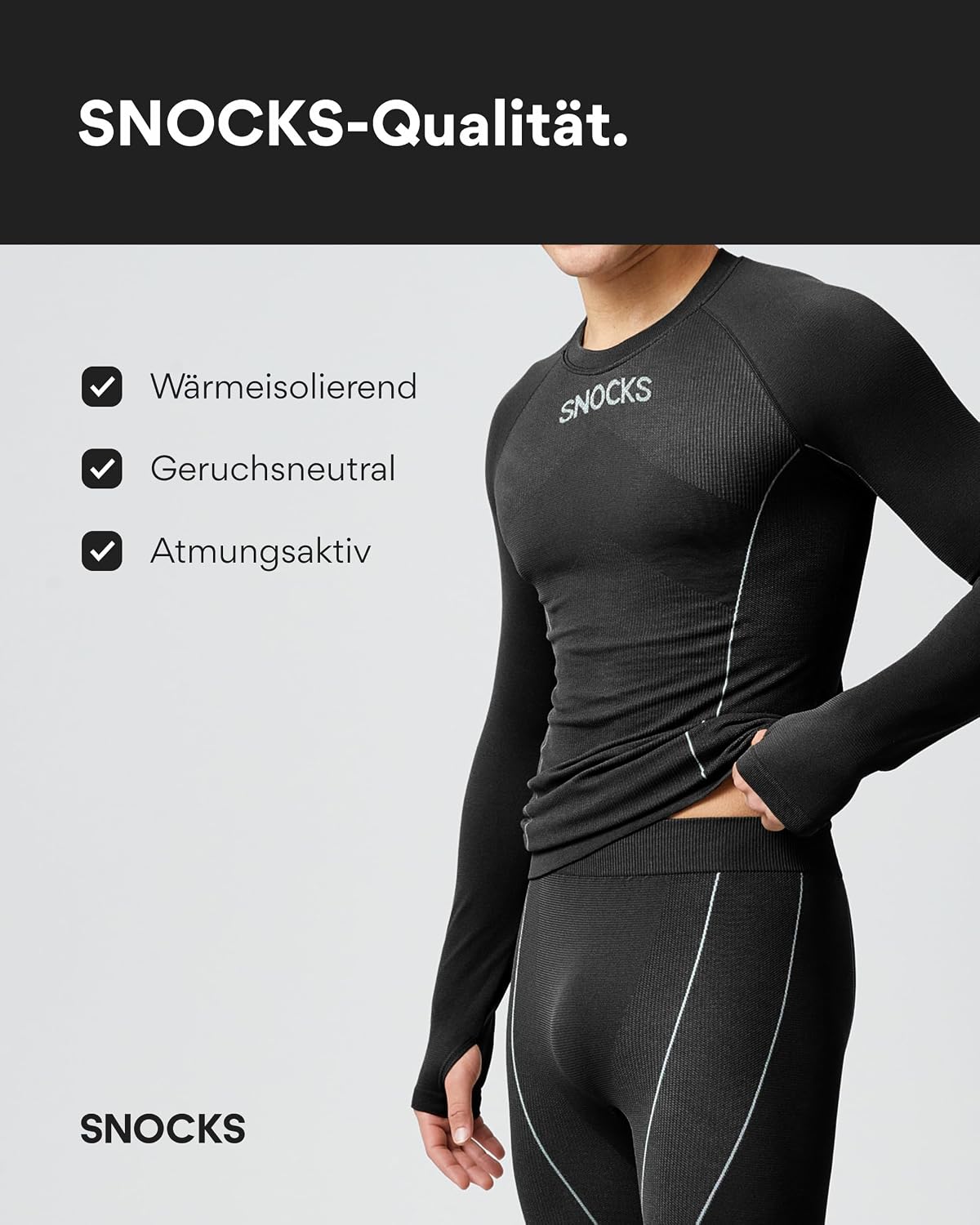 Detalle 2 de Snocks Thermounterwäsche Herren Thermo-Unterhemd Gr. S–3XL