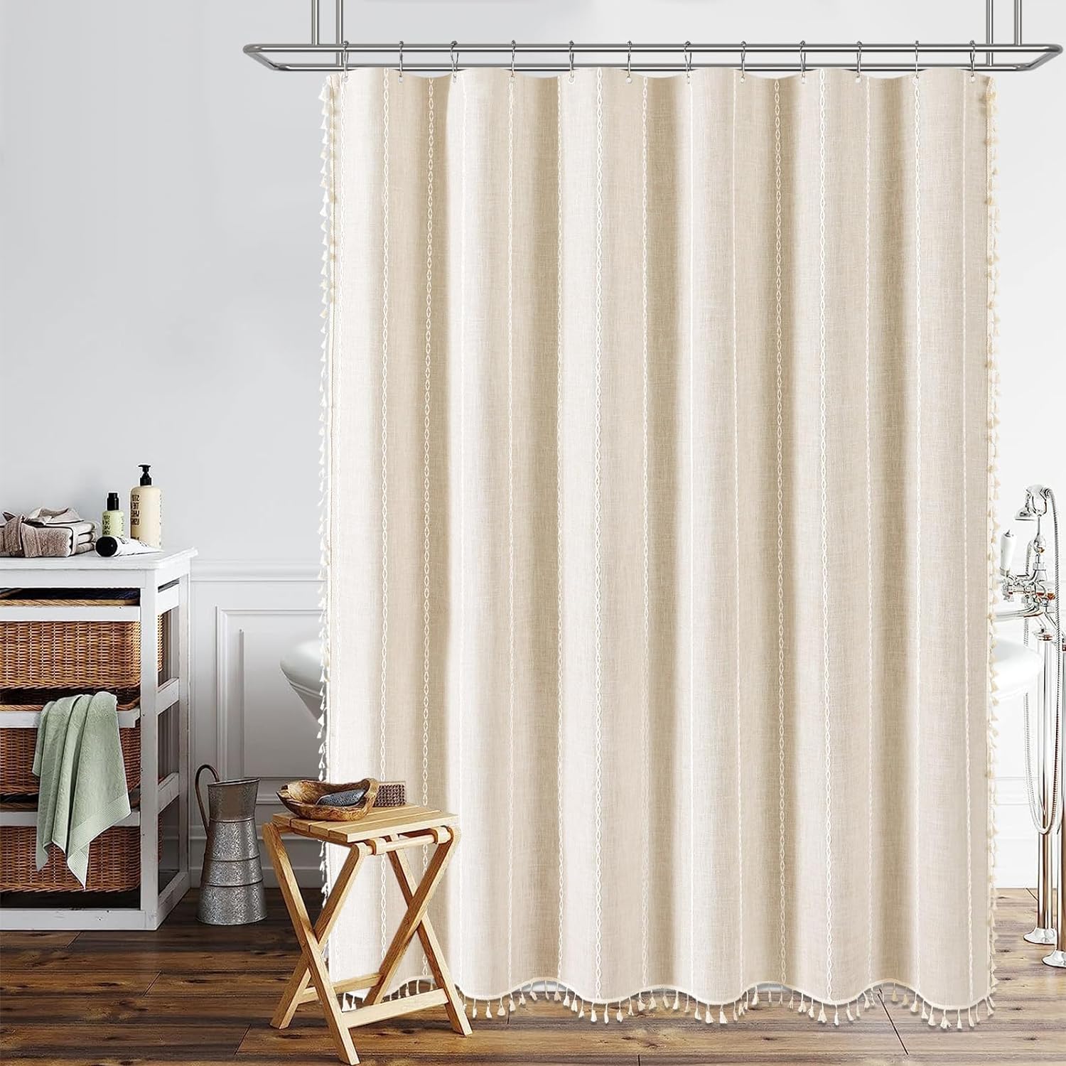 Thumbnail 6 de BTTN Boho Farmhouse Shower Curtain 72x72
