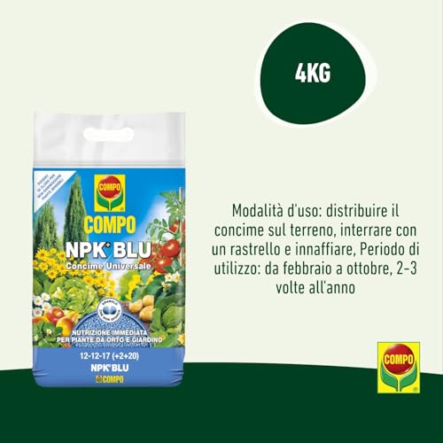 Detalle de COMPO NPK Blu: Concime Universale Granulare da 4 kg per orto e giardino