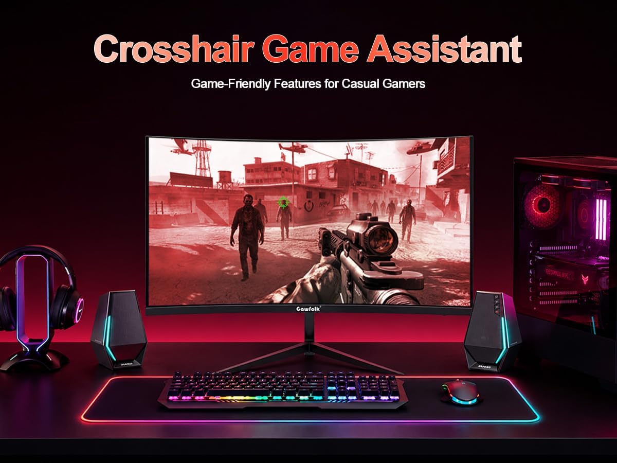 Thumbnail 5 de Gawfolk 32" Curved Gaming Monitor 240Hz (1800R VA, 1080p) with FreeSync & G-Sync