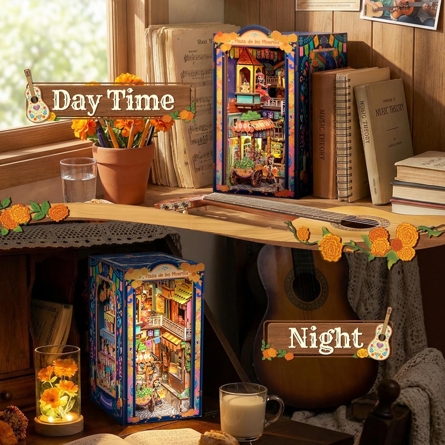 Detalle de CUTEBEE Book Nook Kit - Plaza de Los Muertos Edition