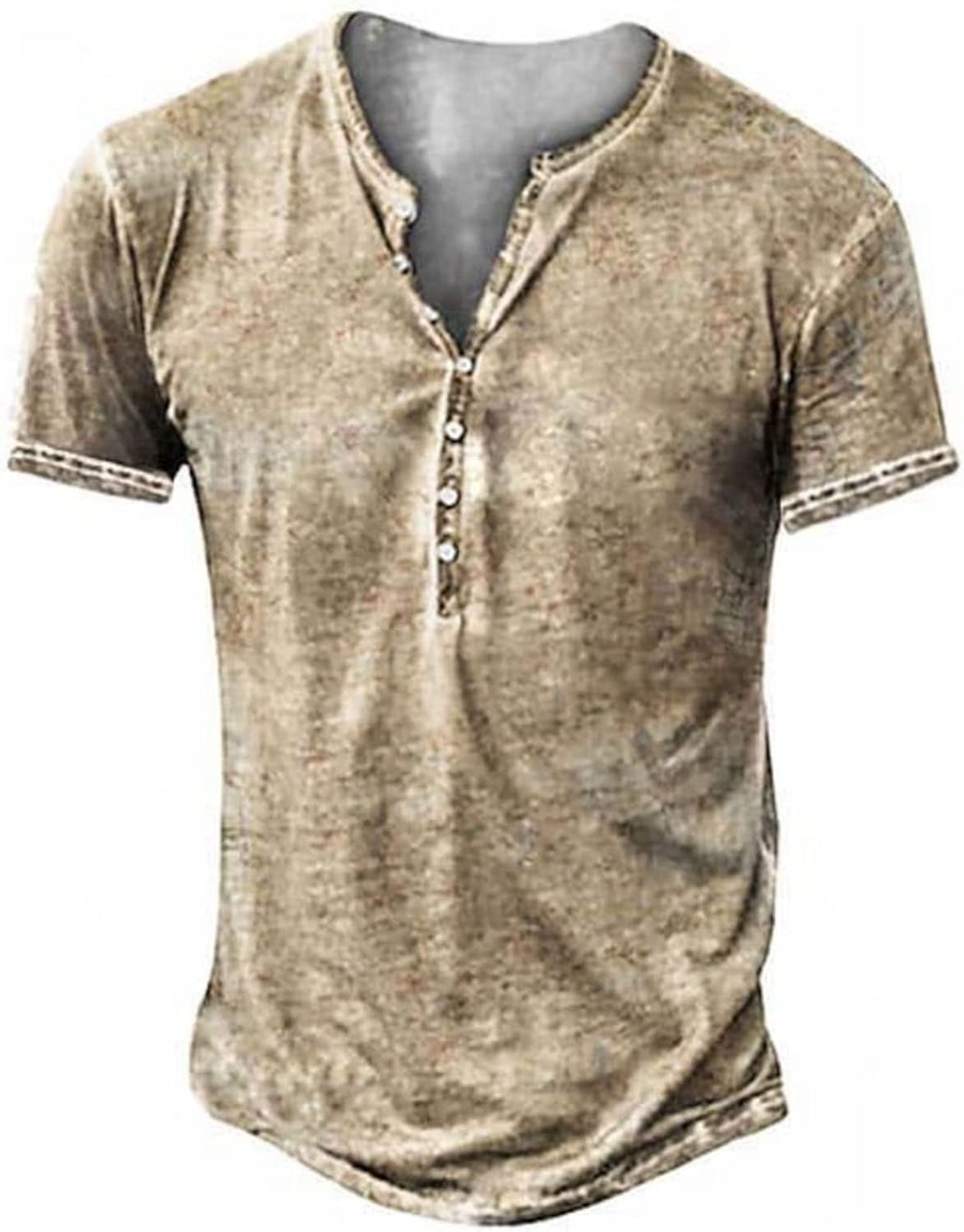 Thumbnail 6 de NEMXCE Hemd Herren Vintage Henley Shirt – Kurzarm/ Langarm, Slim Fit, V-Ausschnitt