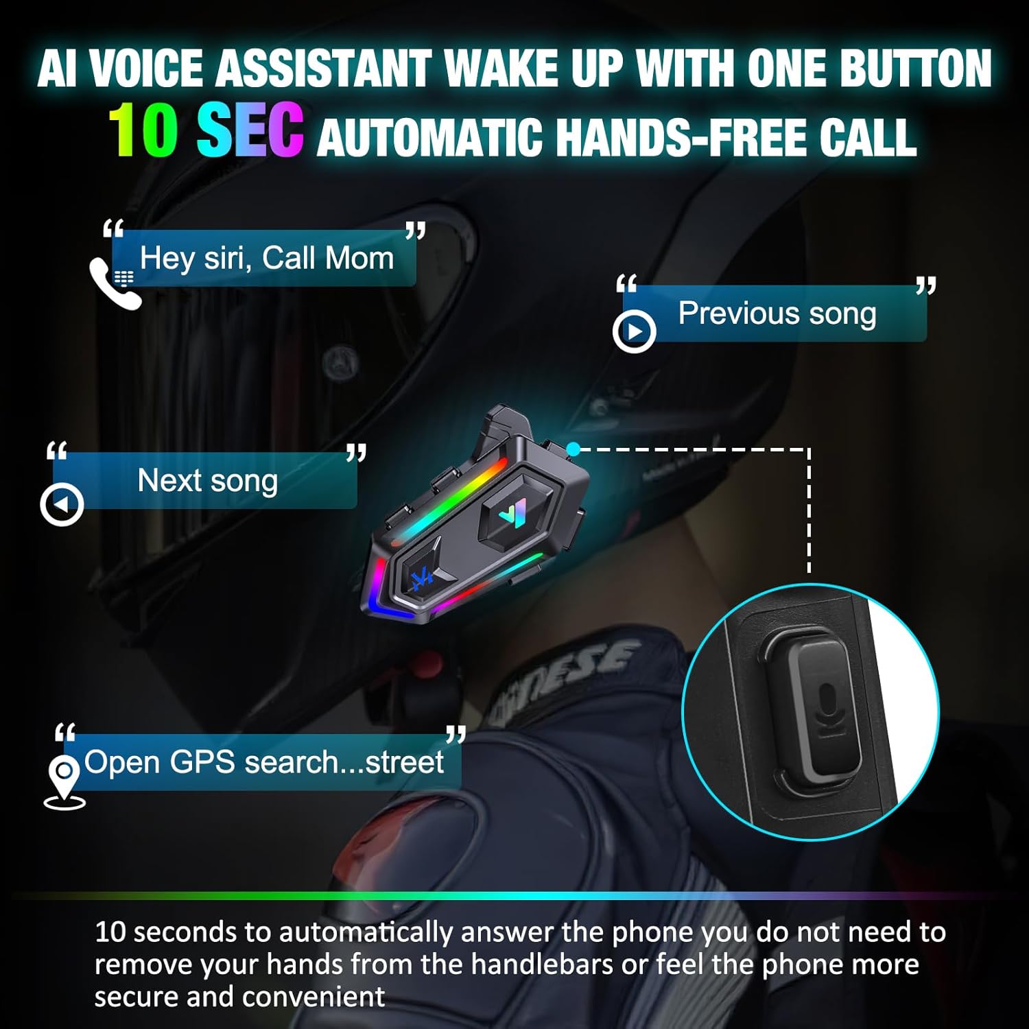 Thumbnail 6 de FEYA Y-M20 motorcycle helmet speakers 70 mph