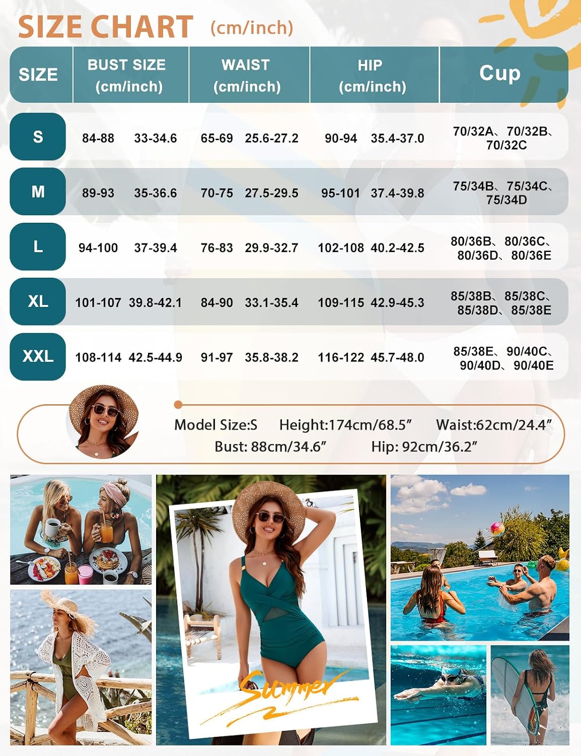 Detalle de Svanco maillot de bain femme 1 pièce gainant en tulle, effet ventre plat et push-up