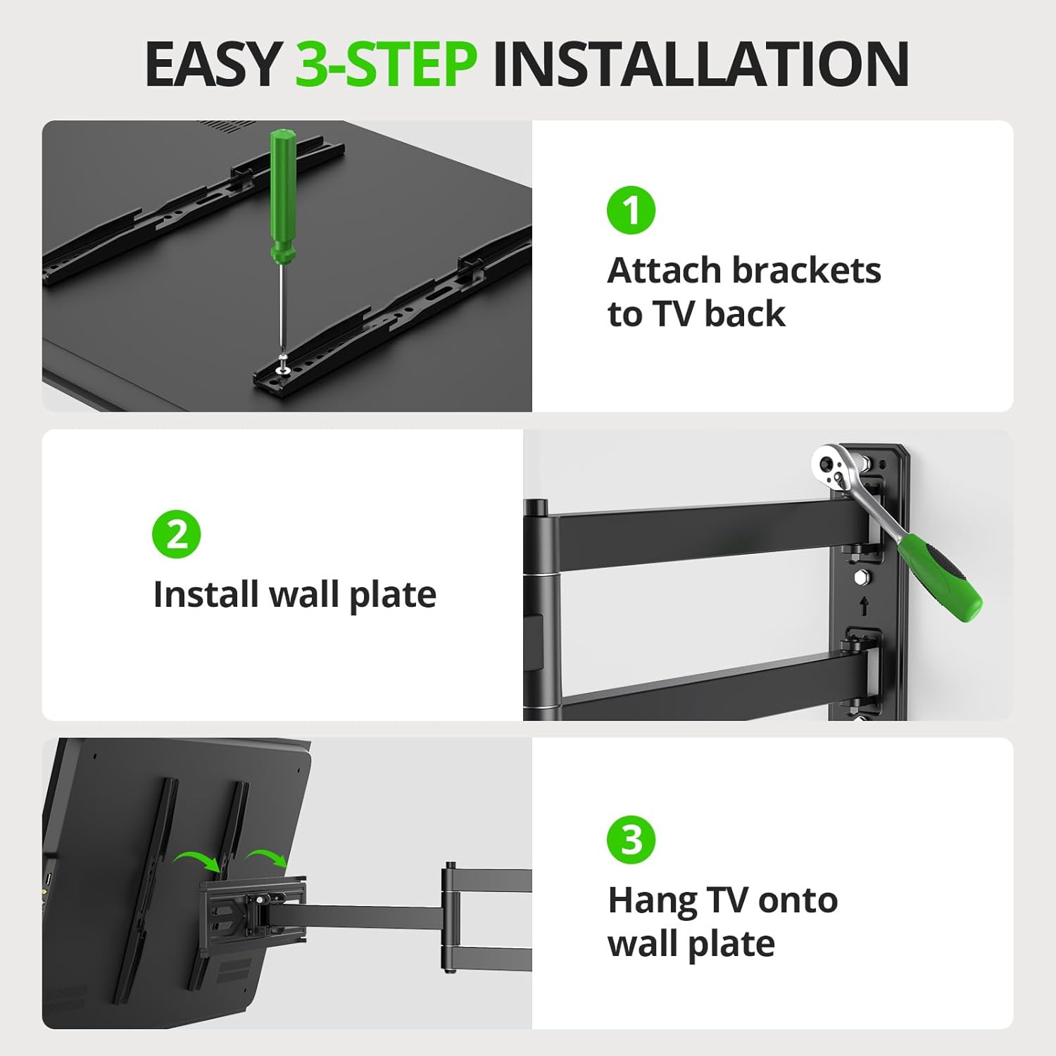 Thumbnail 6 de USX MOUNT Corner TV Wall Mount with 31.22" Long Arm for 26-65" TVs (Up to 80 lbs) — Full Motion, Corner Design, UL-Listed