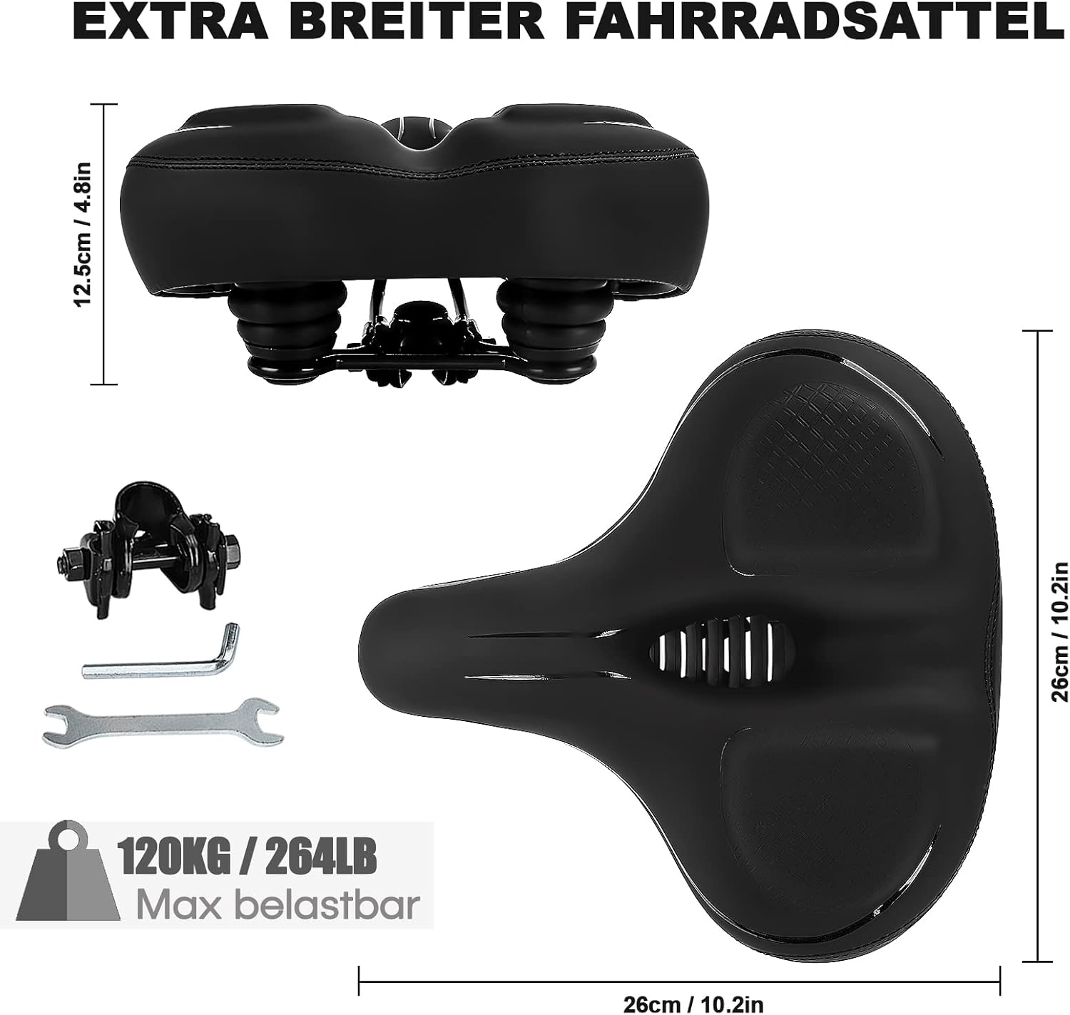Thumbnail 6 de TONBUX breiter Fahrradsattel für Komfort