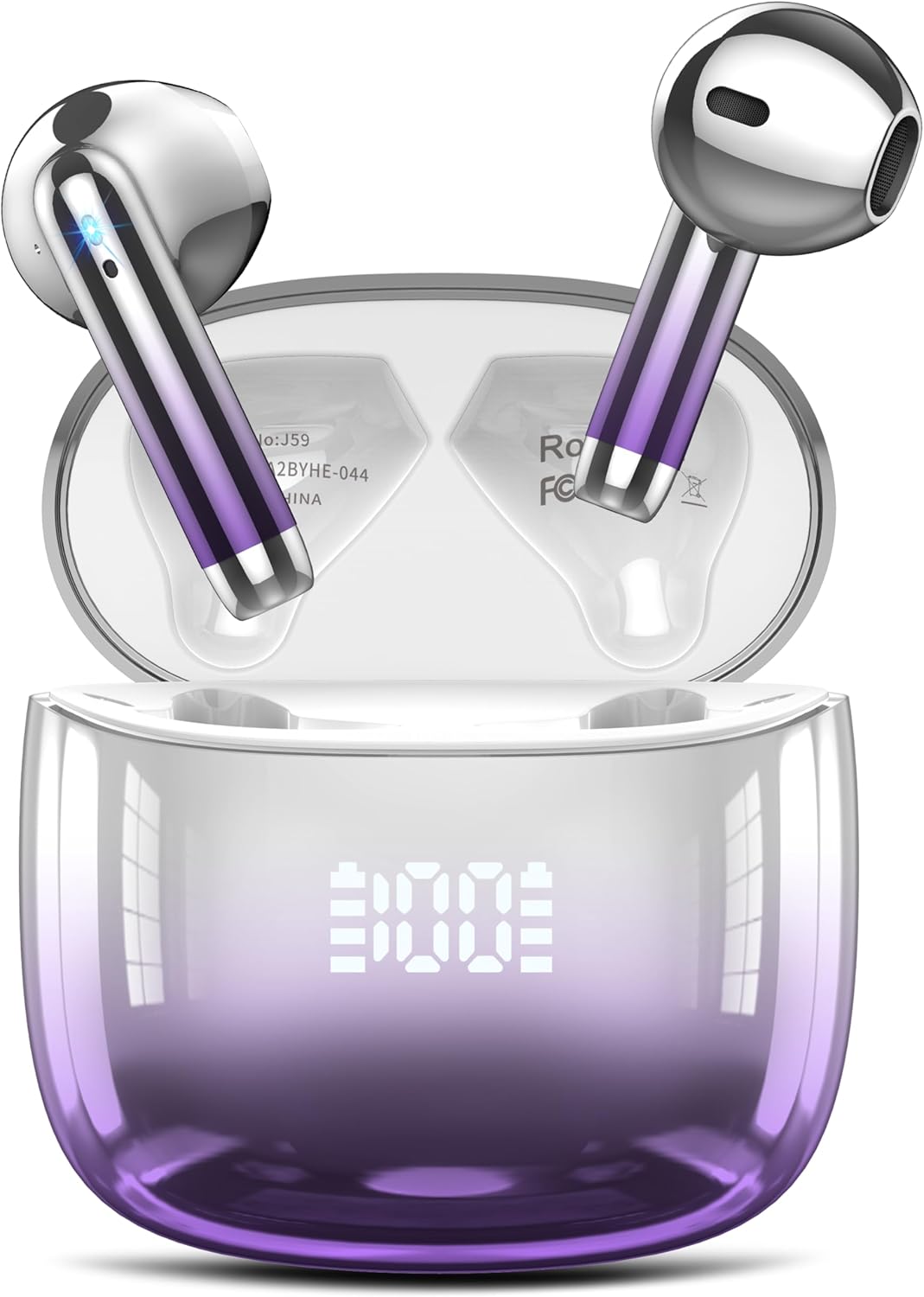 Detalle de Cuffie Bluetooth J59: Auricolari 5.4 con driver da 14,2 mm, impermeabili IP7 e display LED
