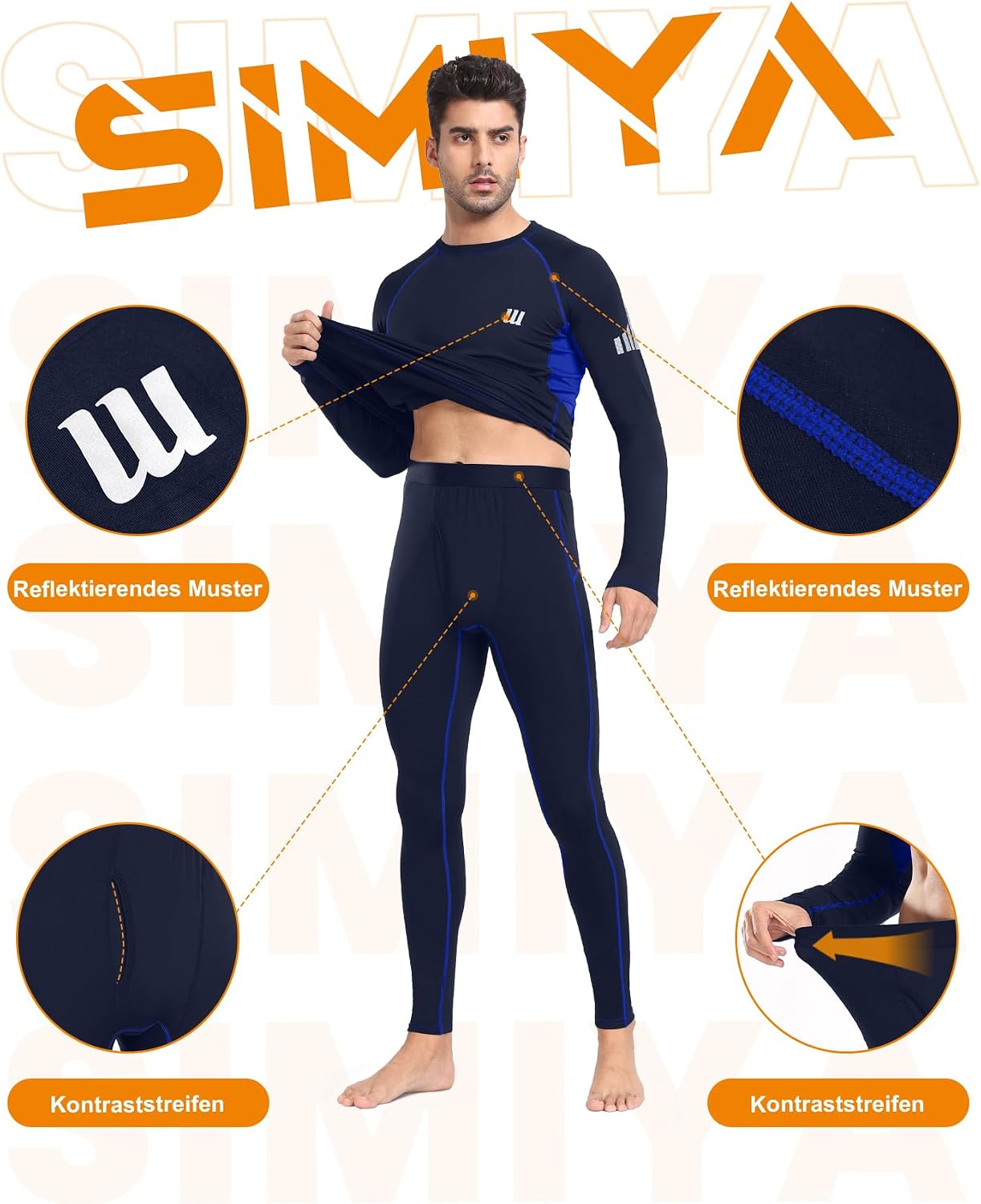 Thumbnail 5 de SIMIYA Thermounterwäsche Herren Skiunterwäsche Funktionsunterwäsche Thermowäsche