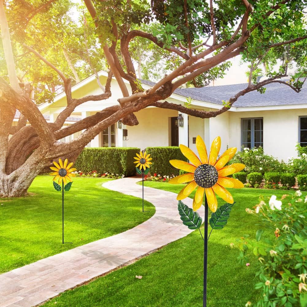 Detalle de Viveta Sunflower Wind Spinner (56") — Metal Wind Spinner for Yard & Garden Patio Decor