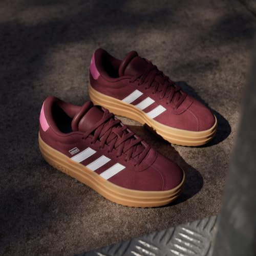 Detalle 2 de adidas Mixte Enfant VL Court Bold Junior – Shadow Red/Cloud White/Pink Fusion, 35,5 EU