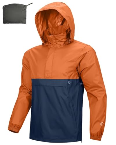 Detalle de Outdoor Ventures Men's Waterproof Rain Jacket Packable Hooded Pullover