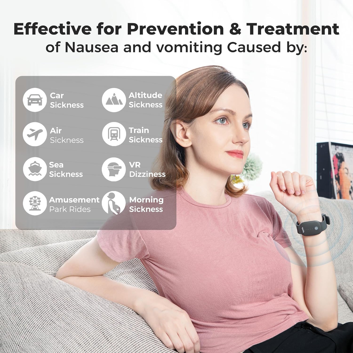 Thumbnail 2 de EmeTerm Fashion FDA-Cleared Nausea Relief Wrist Bands