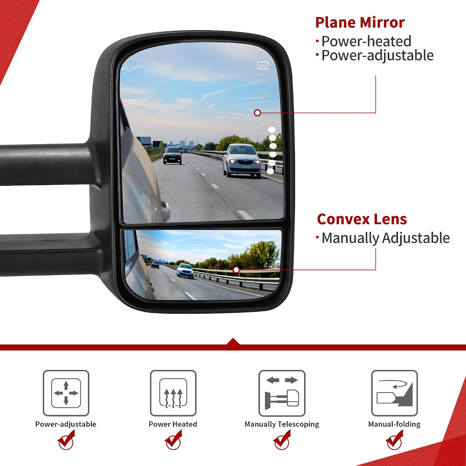 Thumbnail 2 de YITAMOTOR Tow Mirrors for Chevy GMC C/K