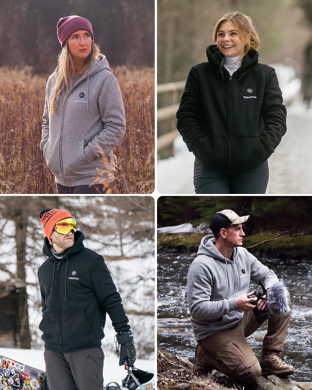 Thumbnail 6 de Venustas Venustas-6000 Unisex Heated Hoodie, Full-Zip, 5 Heating Zones