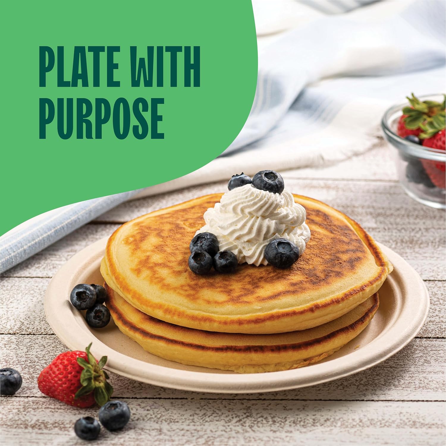 Detalle 2 de 100% Compostable Paper Plates 125-Pack 9" ๐ฝ