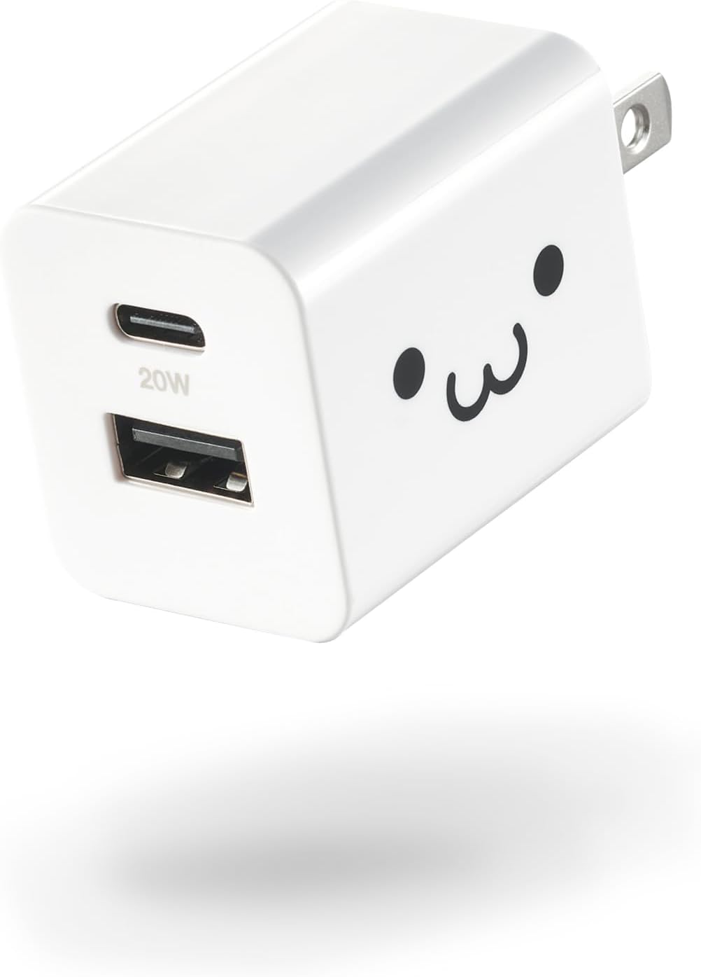 Detalle de エレコム EC-AC12020WF USB充電器 USB-C PD 20W・USB-A対応・折りたたみ式プラグ