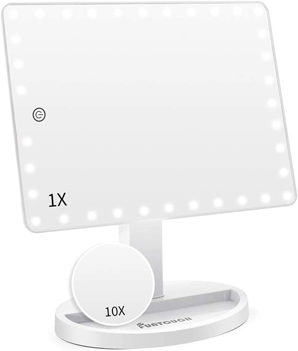 Detalle 2 de Espejo Maquillaje Grande 1X/10X con luz 35 LED