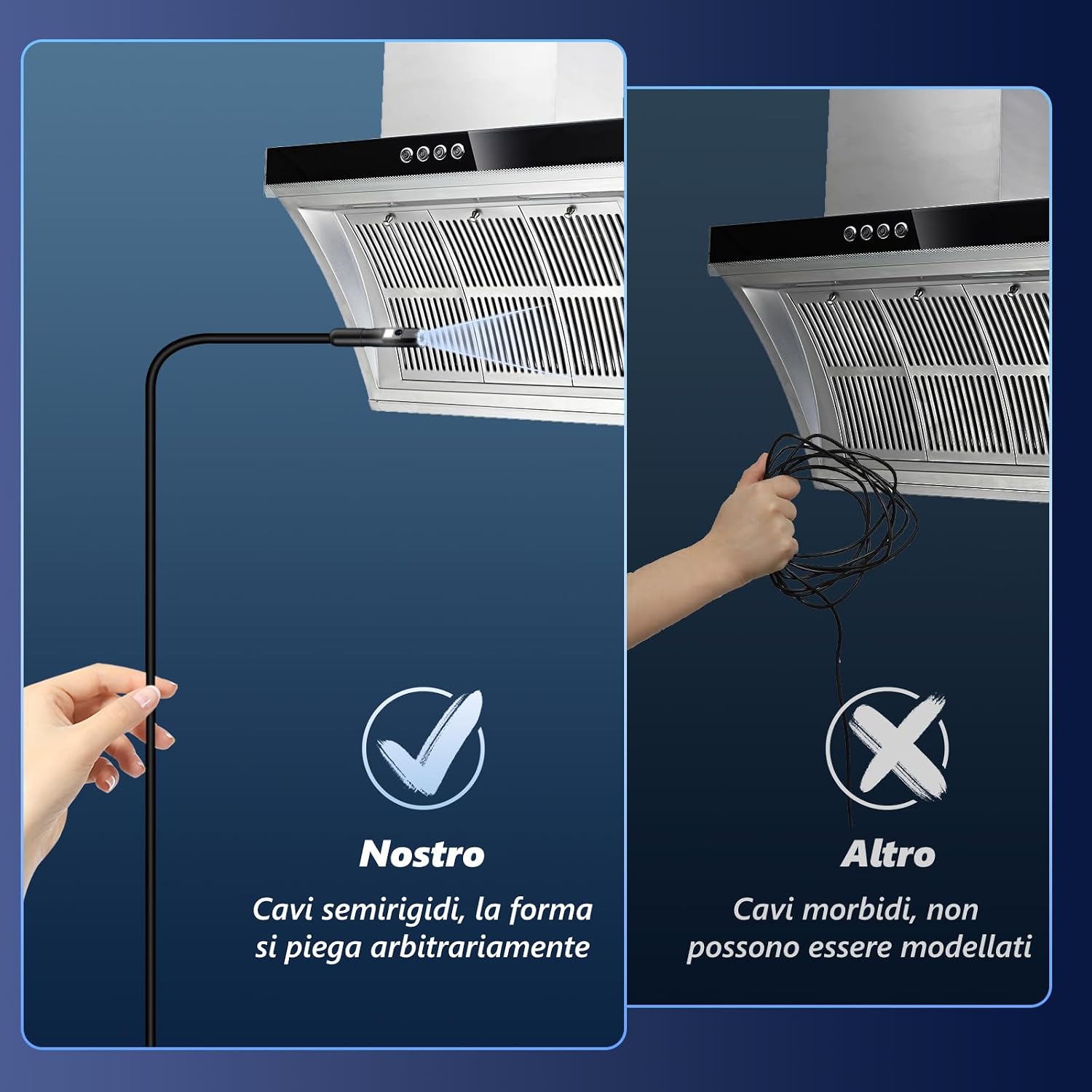Detalle de Endoscopio Ennovor a doppia lente con schermo IPS 4,3", telecamera HD 1920p e cavo flessibile da 5 m
