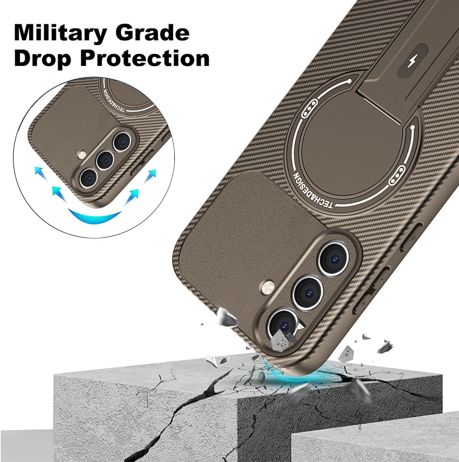 Thumbnail 5 de Asuwish Carbon Fibre Case with Tempered Glass for Samsung Galaxy S24 FE 5G