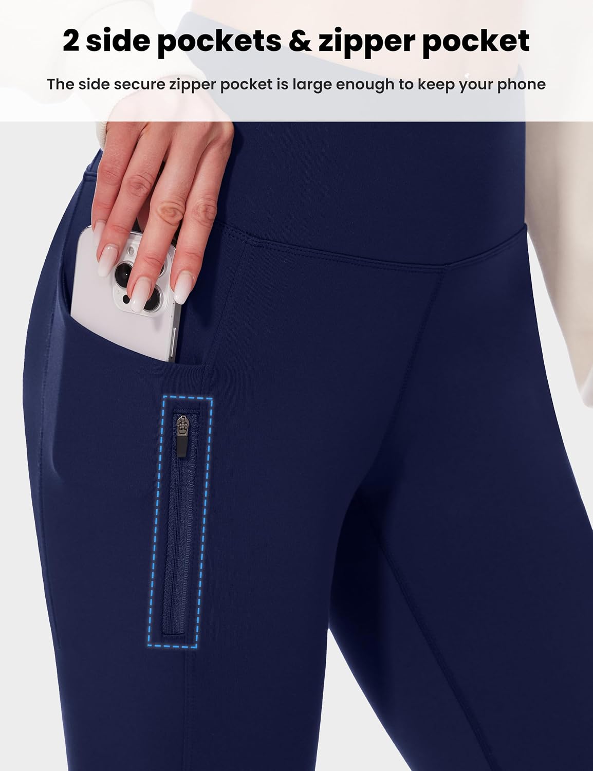 Detalle 2 de Desol Fleece-Lined Women's Hiking Pants, Waterproof High Waist, Flared Fit