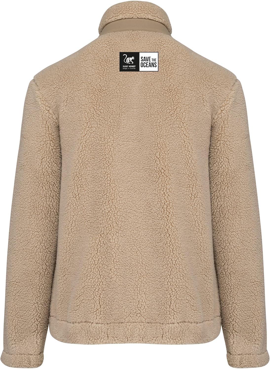 Detalle de Giacca sherpa Surf Monkey con zip e tasca sul petto, riciclata, vestibilità classica
