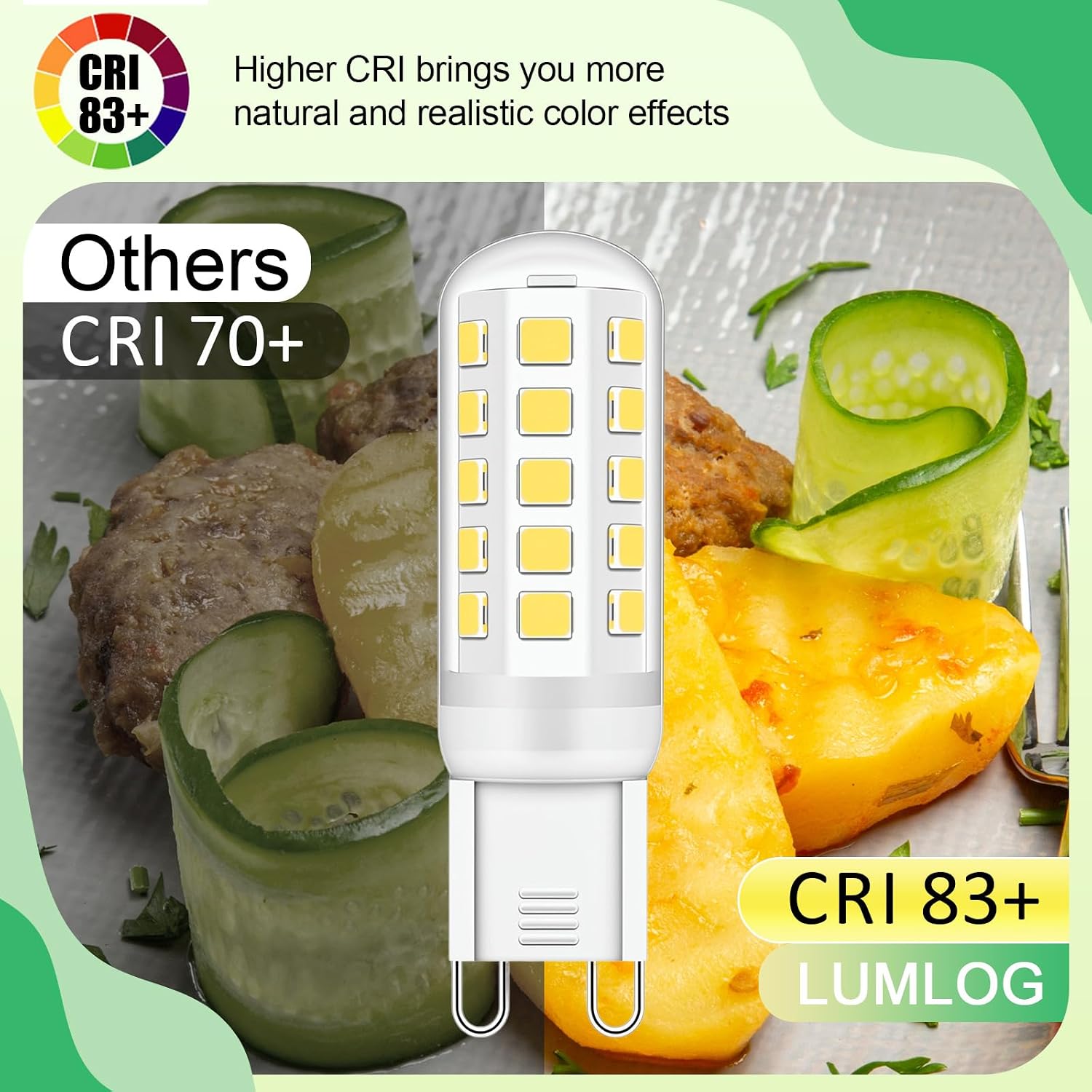 Detalle de Lumlog G9 LED bulbs 3W cool white 12-pack