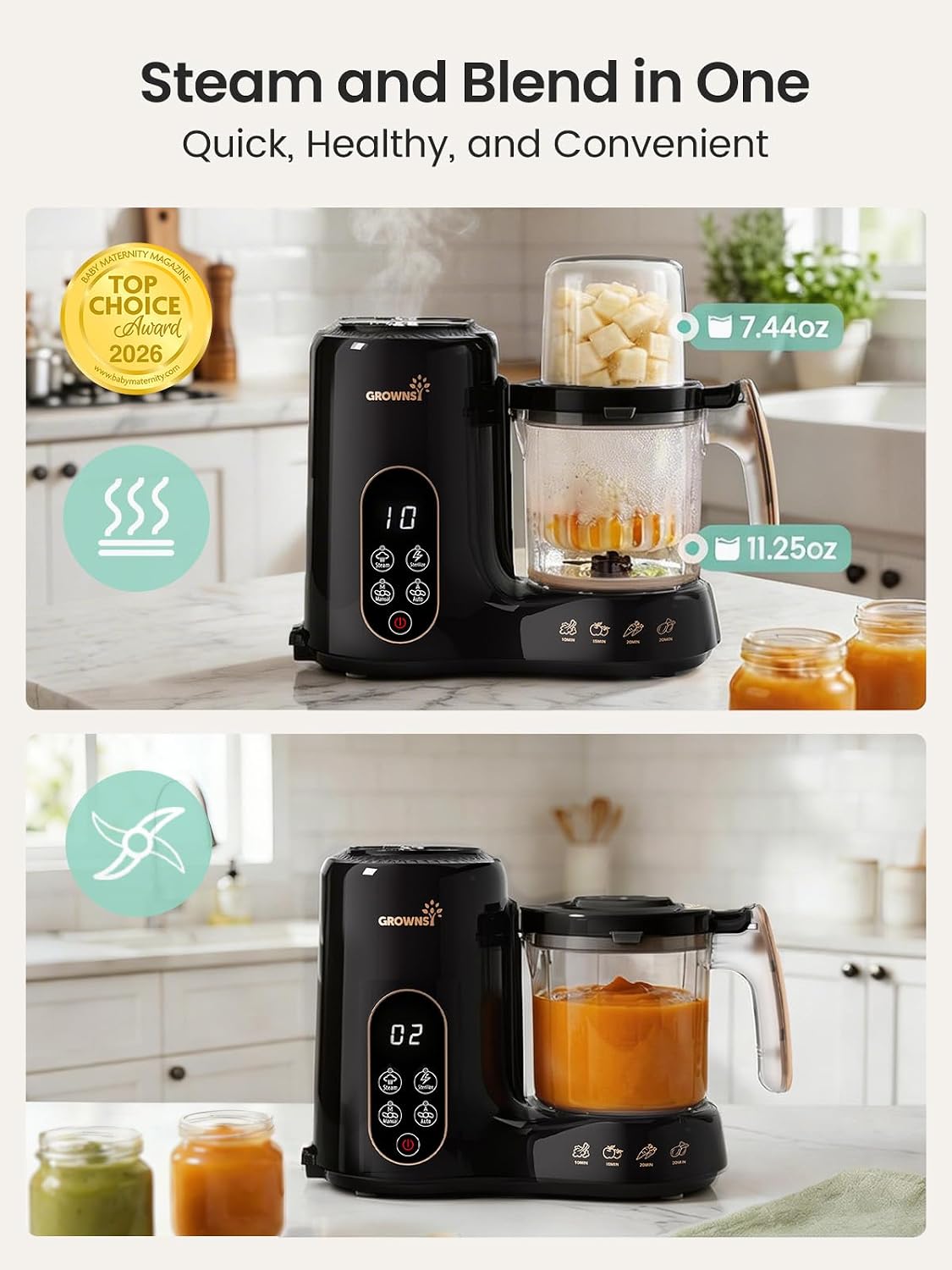 Detalle de Grownsy Baby Food Maker with Tritan Bowl
