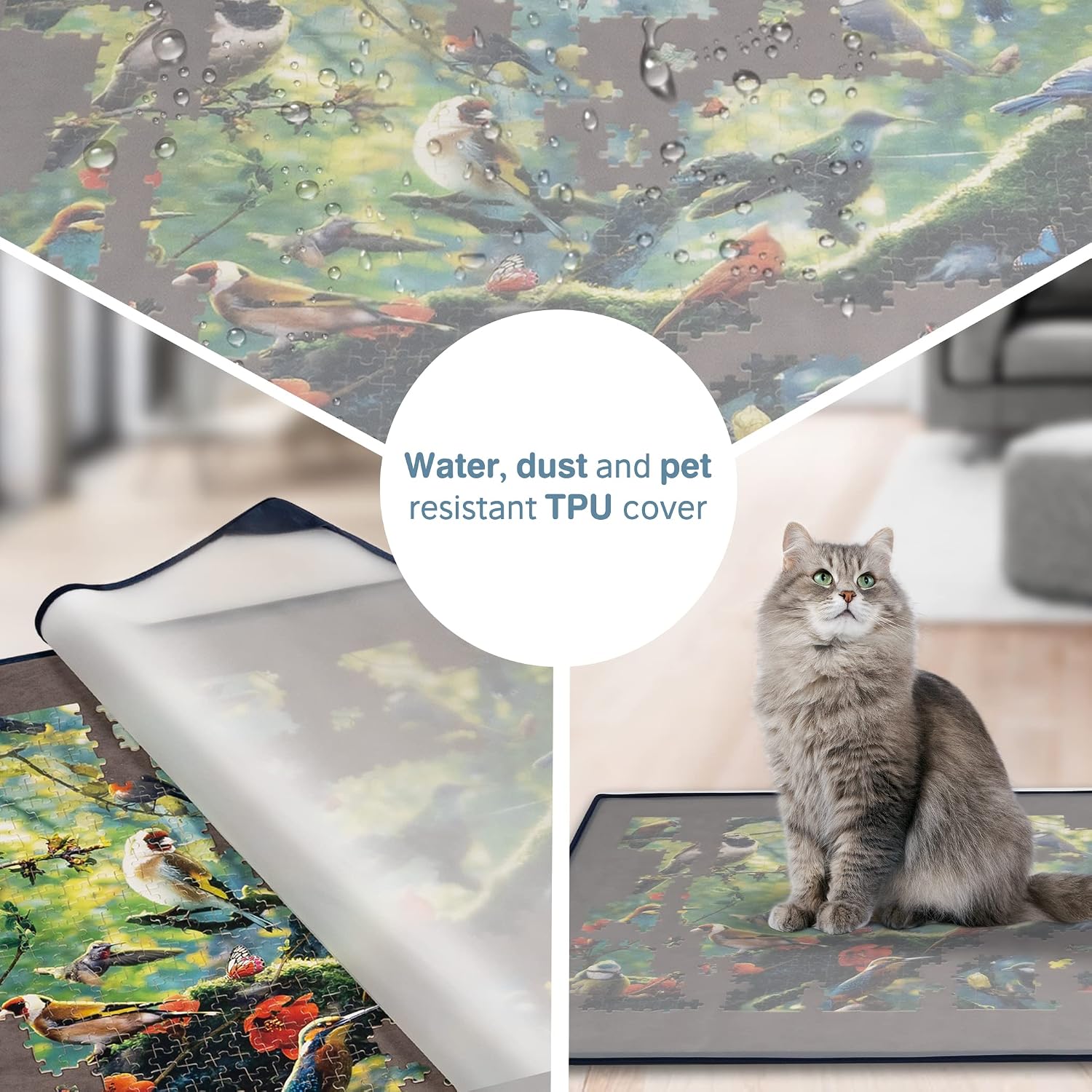 Detalle 2 de Tektalk Puzzle Board with Dustproof Cover (Gray) for up to 1500 Pieces