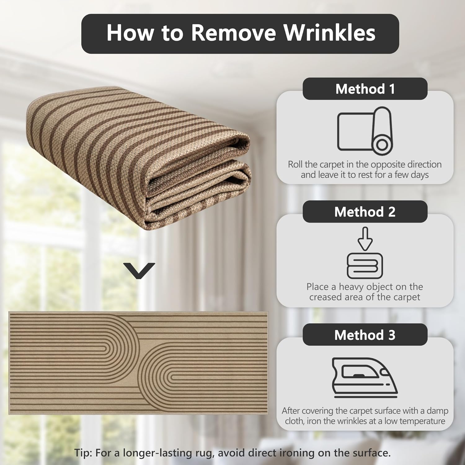 Thumbnail 5 de VSIWB jute-look runner rug for hallway, non-slip, washable 80x200 cm (brown)