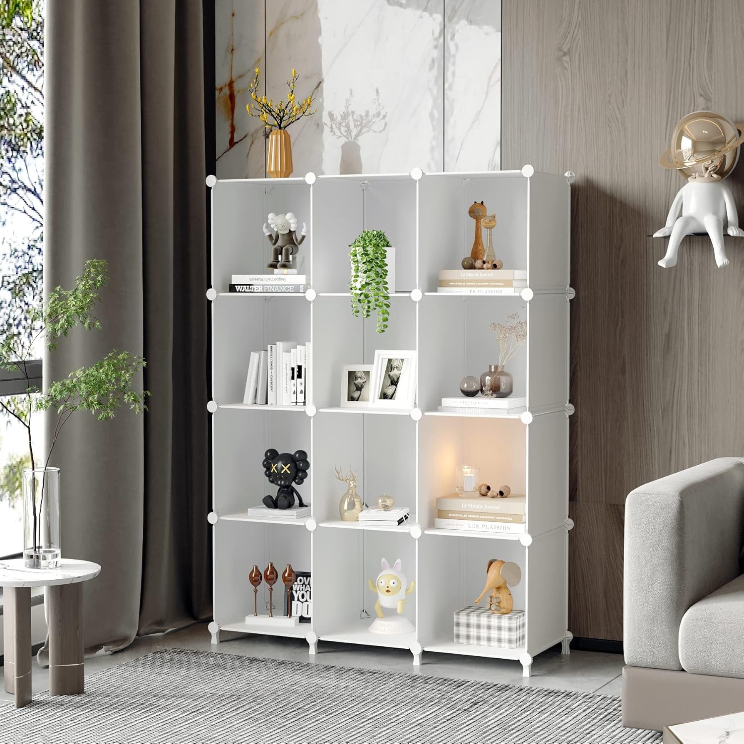 Thumbnail 1 de AWTATOS 12-Cube DIY Storage Organizer in White