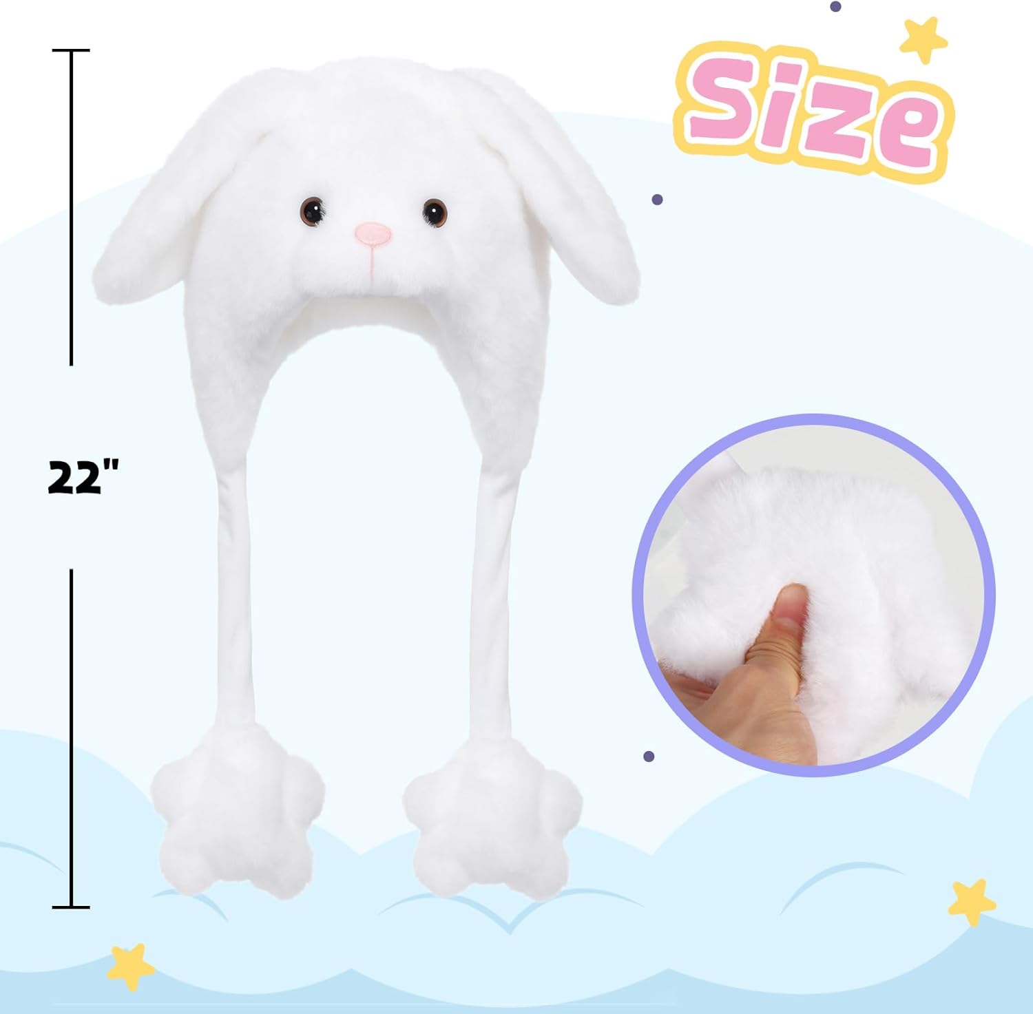 Detalle de Deletoys Animal Hat with Moving Ears, Jumping Pop-Up Plush Cap for Kids