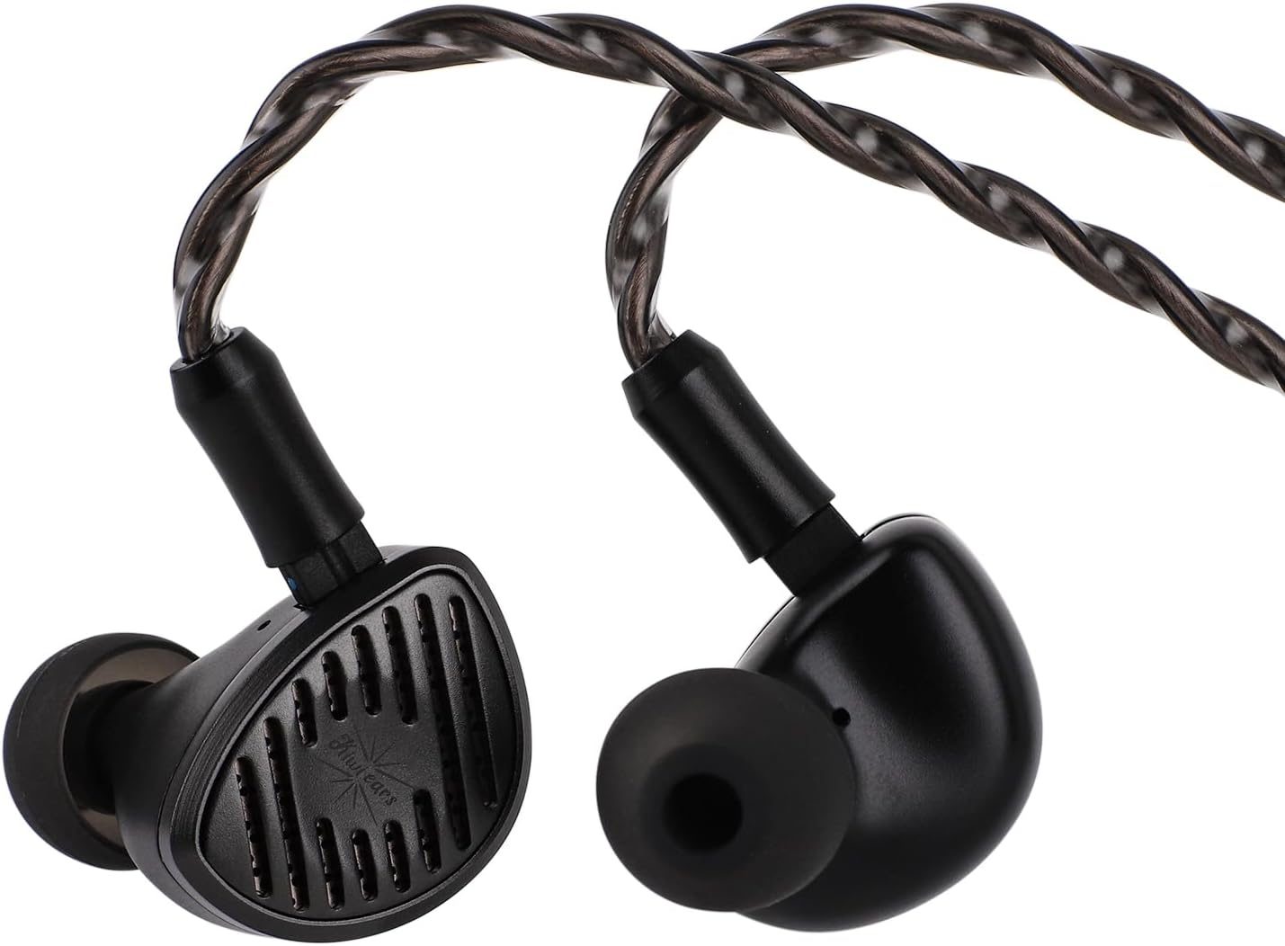 Detalle de Linsoul Kiwi Ears Septet Quadbrid 1DD+4BA+Planar+PZT open-back IEM with modular 3.5mm/4.4mm cable