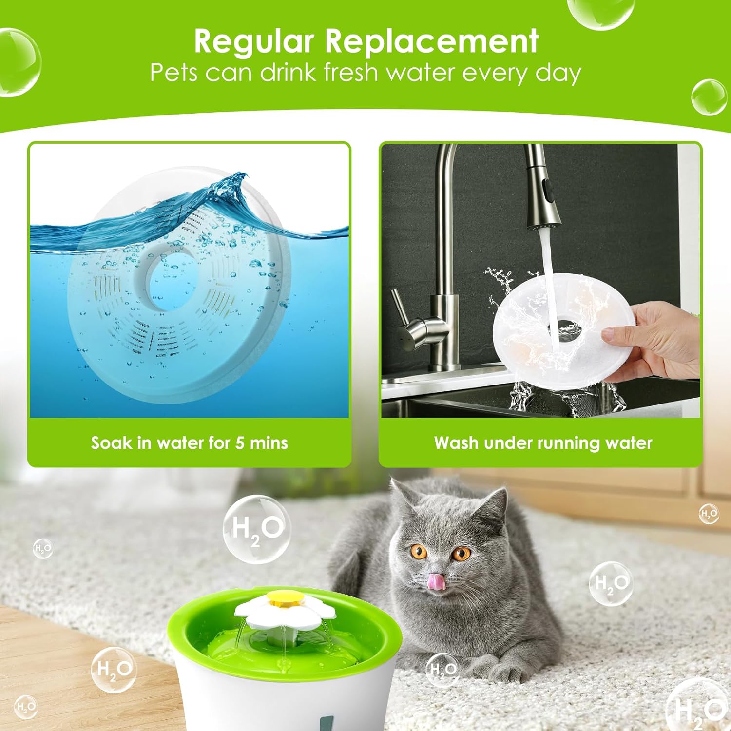 Detalle de Mukkela Triple Action Cat Water Filters 6 pack