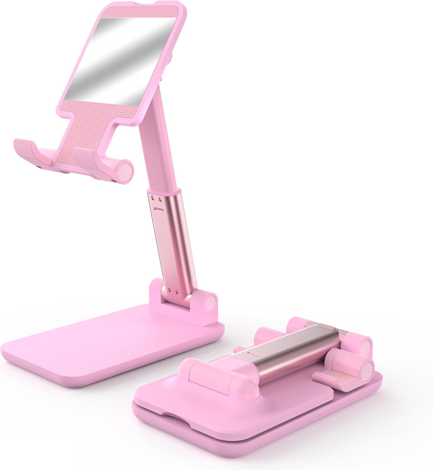 Detalle de HZZADZXW HZZADZXW001 Adjustable Cell Phone Stand, Foldable, Pink, 4–8 Inch
