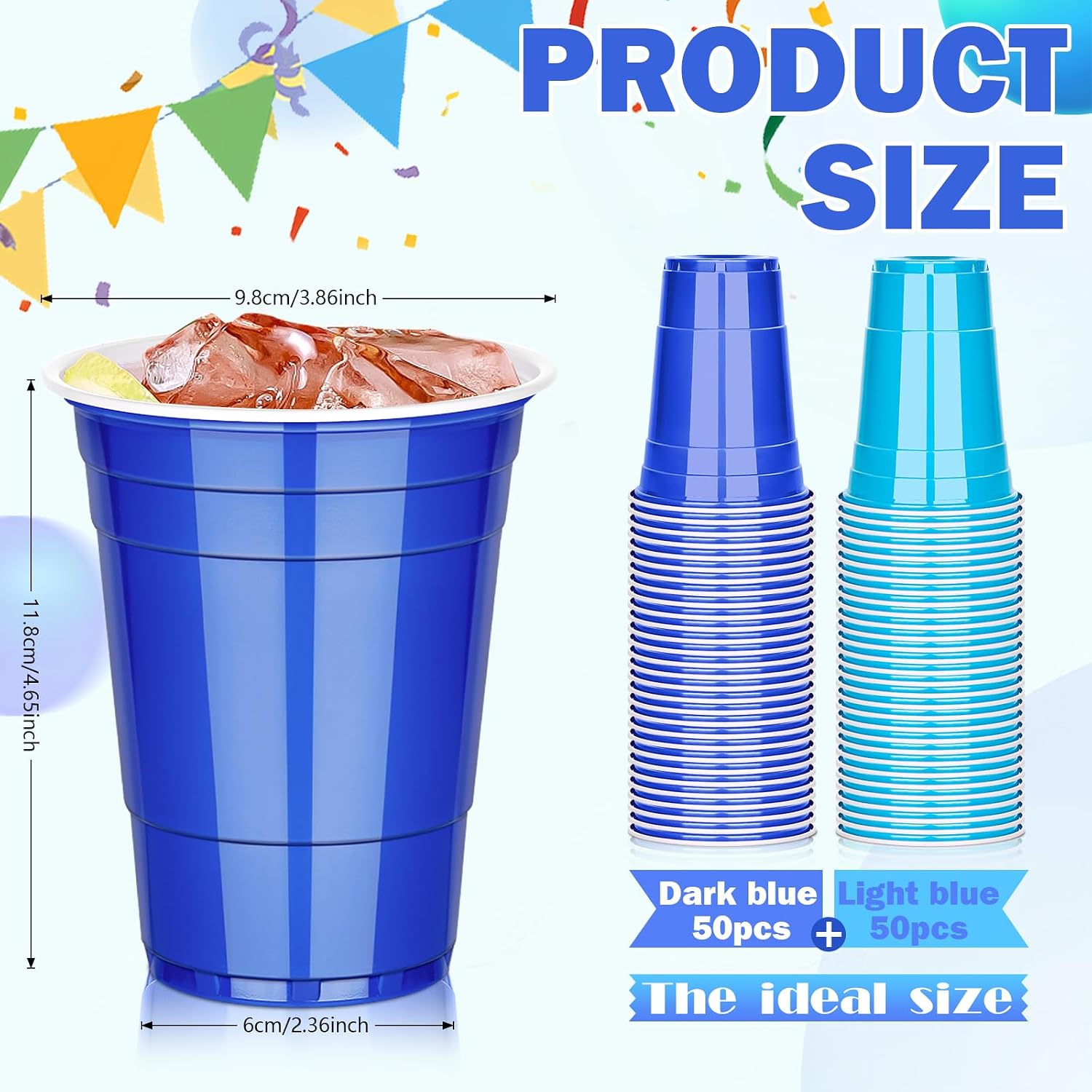 Detalle de KesaPlan Disposable Plastic Cups, 16 oz
