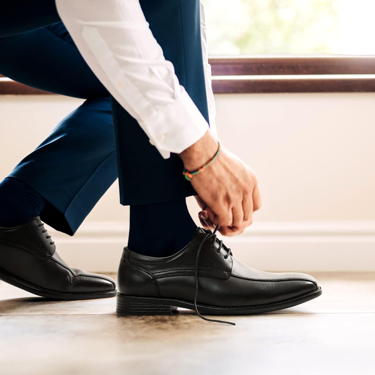 Thumbnail 1 de Bruno Marc Scarpe Oxford da uomo in pelle (look vintage) stringate Derby basse