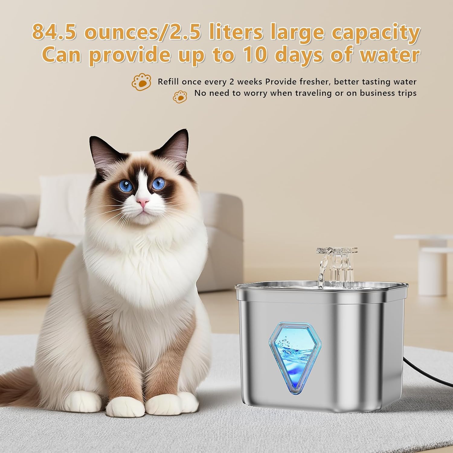 Thumbnail 4 de EUARY Dispensador Agua Gatos Perros 2,5 L