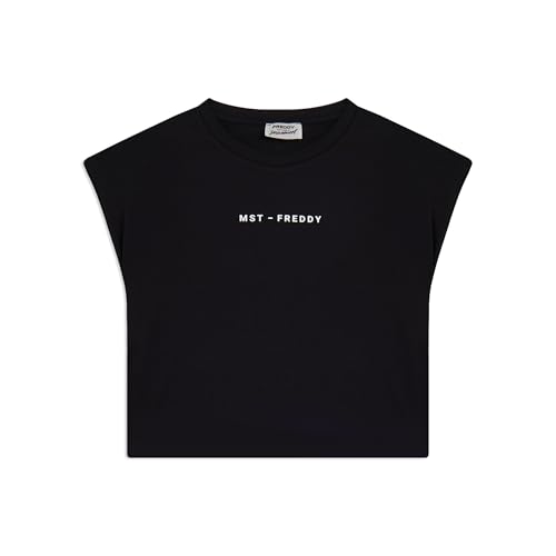 Detalle de FREDDY T-Shirt Cropped Manica Corta Stampe MST Donna Nero, Medium
