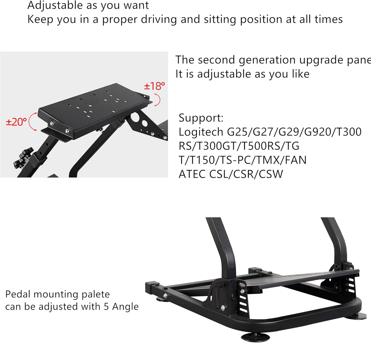 Thumbnail 5 de Cirearoa Professional Racing Wheel Stand (Updated Version) – Universal compatibility for G25/G27/G29/ G920 and more