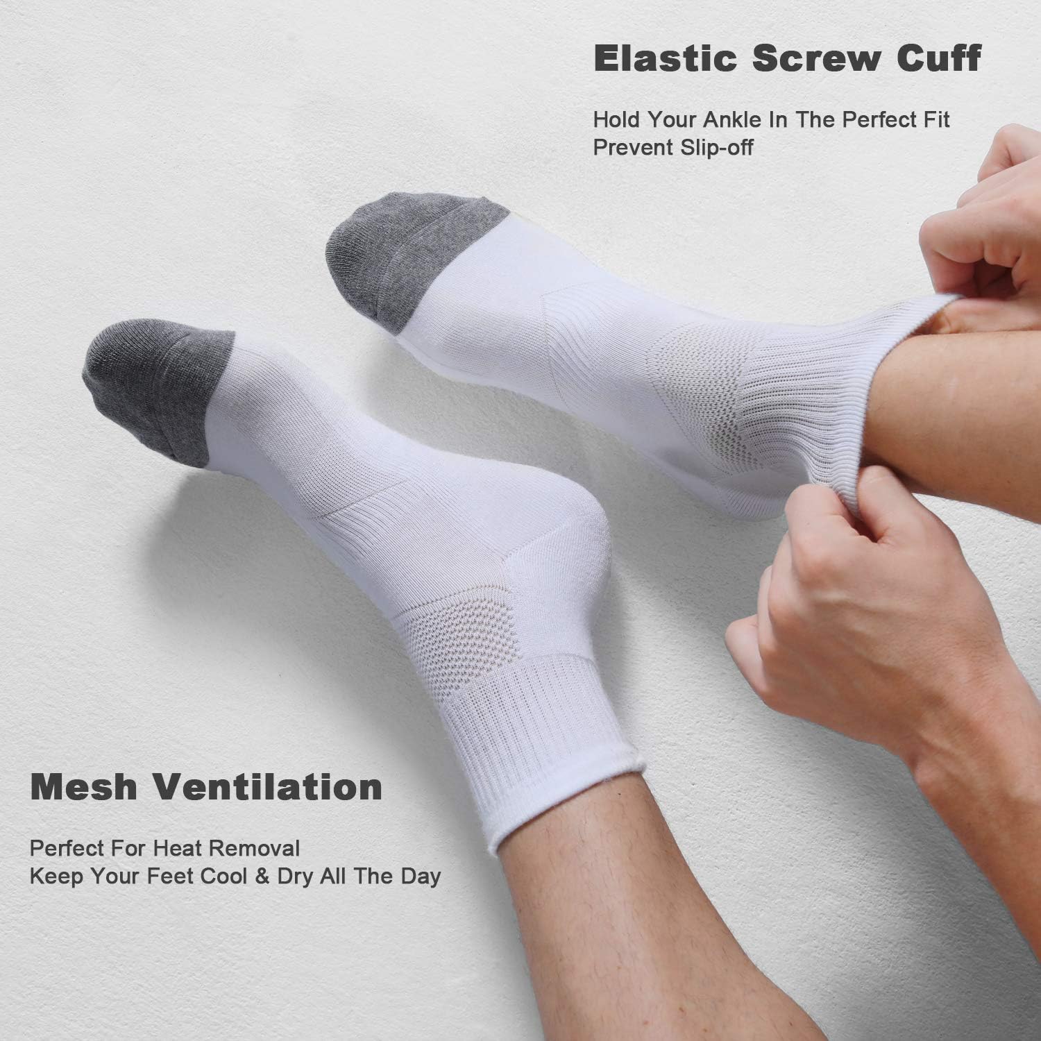 Detalle 2 de CS CELERSPORT 6 Pack Men's Ankle Socks with Cushion — Soft Cotton Comfort for Running
