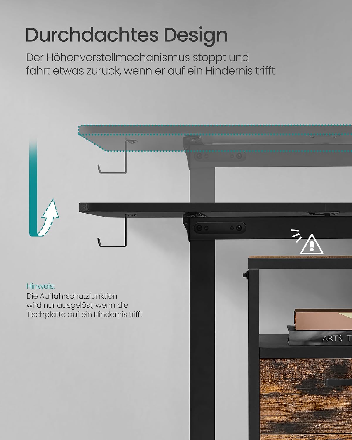 Thumbnail 5 de SONGMICS Höhenverstellbarer Schreibtisch 160×70 cm