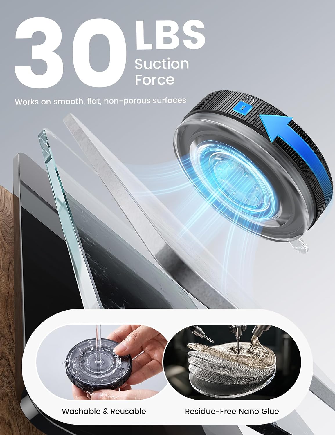Detalle de Lamicall Vacuum Suction Shower Phone Holder, Adjustable Waterproof Wall Mount